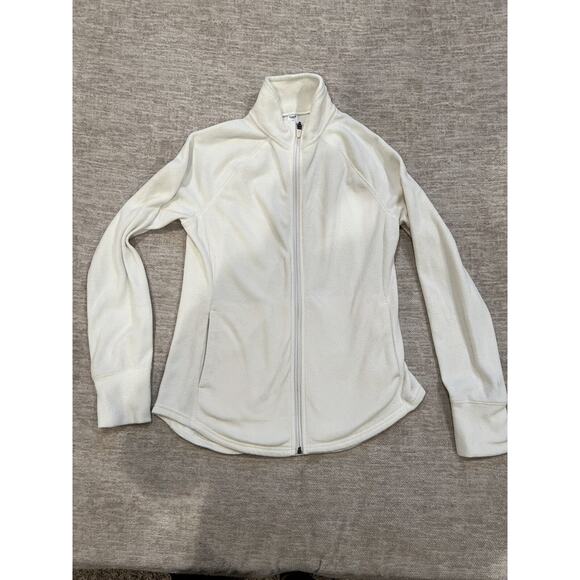 Old Navy Sweaters - Old Navy Active Medium White Womens Zipper Fleece Tracksuit Jumper Shirt Sweater